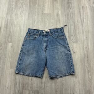 Vintage Levis 550 Jean Shorts Mens 33 Blue 10" Inseam y2k Rodeo Distressed Jorts